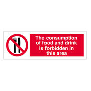 The Consumption Of Food And Drink Is Forbidden In This Area Sign